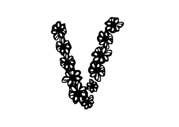 Embrace Nature with the Mono Letter ‘V’ Floral Flower Letter