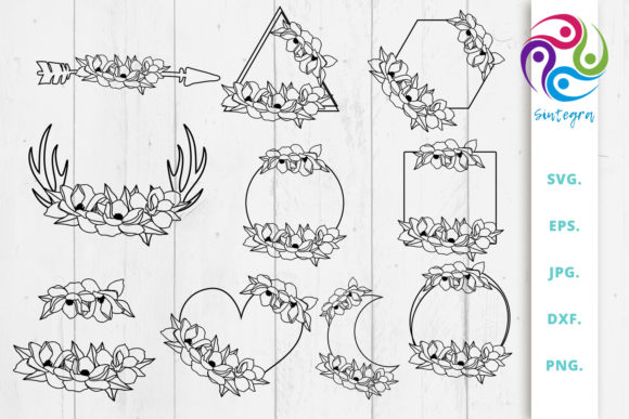 Floral Monogram Frame Bundle, Magnolia: A Versatile Design Solution