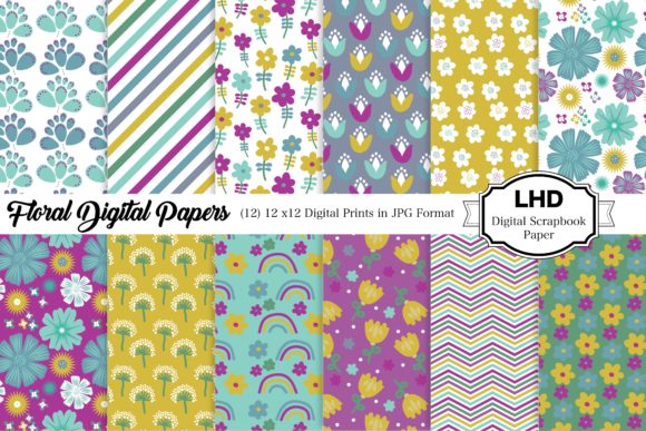 Floral Patterned Digital Papers: A Versatile Tool for Your Creative Projects
