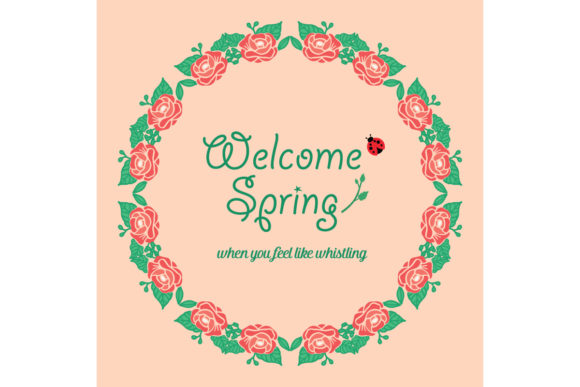 Welcome Spring Card with Floral Frame
